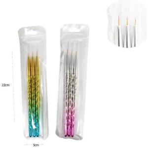Alternative view of Σετ Πινέλα Νυχιών 3 Τεμαχίων για Nail Art – Nail Art Brush Set 3pcs