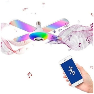 Alternative view of Έξυπνη Λάμπα Led Με Ενσωματωμένο Ηχείο Blutooth Με 4 Φτερά Και Τηλεχειριστήριο - Deformation music lamp