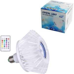 Πολύχρωμη Λάμπα Ηχείο με Τηλεχειριστήριο 24W - Crystal Light RGB Musical