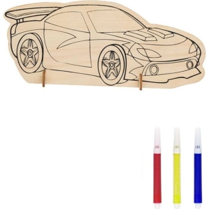 Ξύλινο σετ ζωγραφικής για παιδιά αυτοκίνητο - Wooden painting set for children