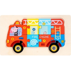 Alternative view of Εκπαιδευτικό Ξύλινο Παιχνίδι Παζλ με Νούμερα - Wooden Game