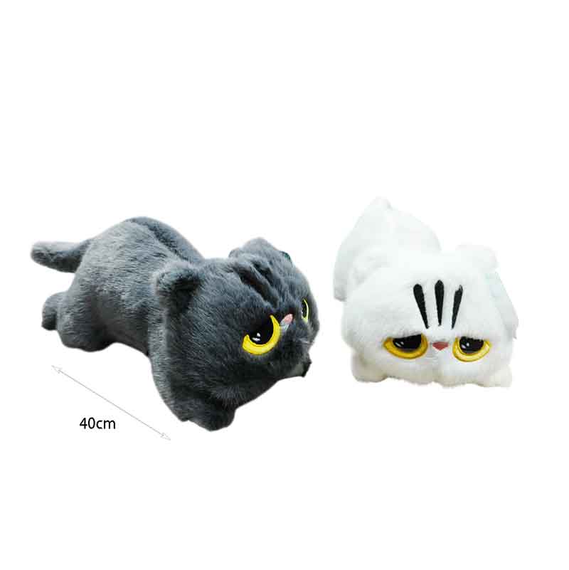 Λούτρινη Γατούλα Ξαπλωτή 40cm – Plush Lying Cat Toy - Image 3