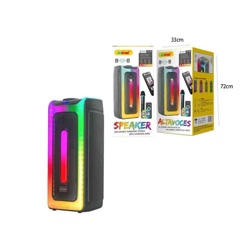 Andowl Ηχείο Subwoofer FM με Μικρόφωνο, Τηλεχειρισμό & Διακοσμητικό Φωτισμό LED RGB Q-YX9000 - Subwoofer - Image 8
