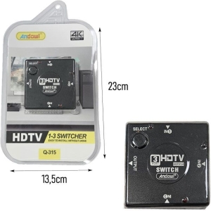 Alternative view of Andowl Διακόπτης HDMI 3 Θυρών 4K Q-315 - HDTV 1-3 Switcher