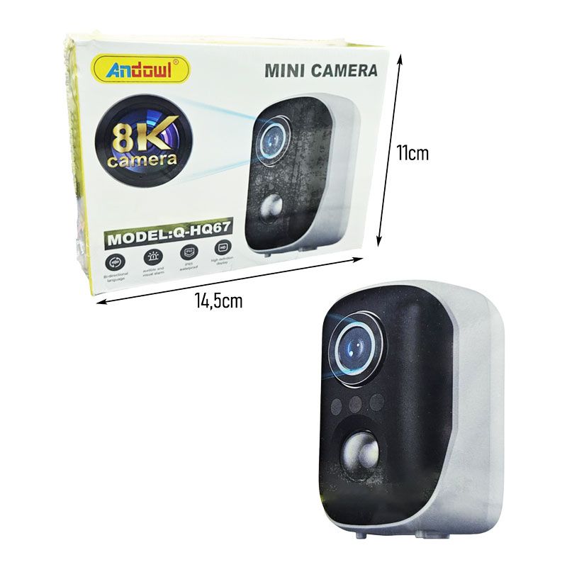 Andowl Ασύρματη Μίνι Κάμερα Wi-Fi 8K με Νυχτερινή Όραση και Ανίχνευση Κίνησης Q-HQ67 - Mini Camera - Image 3