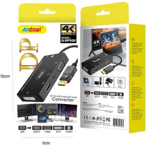Alternative view of Andowl Μετατροπέας DisplayPort σε HDMI VGA DVI με Ήχο 4K - DP to HDMI VGA DVI Audio Converter 4K