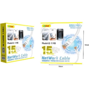 Alternative view of Andowl Καλώδιο δικτύου ethernet 15m 1000MHz U/UTP Cat.5e Q-T140 - Net Work Cable