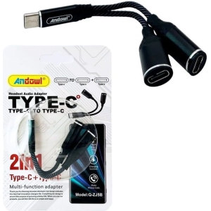 Andowl Q-ZJ5B Μετατροπέας Αντάπτορας Type-C male σε Type-C 2x female - Type-C male to Type-C 2x female Cable Adapter