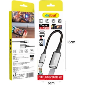 Alternative view of Andowl Αντάπτορας OTG USB C σε USB Q-ZH019 - Converter OTG USB C to USB