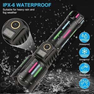 Alternative view of Andowl Επαναφορτιζόμενος Φακός Led 3200mAh με 5 λειτουργίες με δυνατότητα ζουμ L550 - Aluminum Alloy Strong Light Flashlight