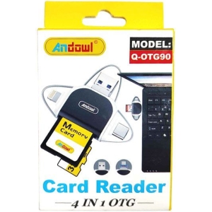 Andowl 4 σε 1 OTG Card Reader - Συσκευές ανάγνωσης καρτών μνήμης με 3 υποδοχές Q-OTG90 - Card Reader Q-OTG90