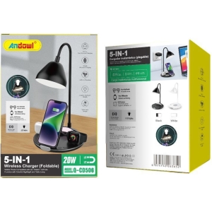 Alternative view of Andowl Φωτιστικό Γραφείου LED με Ασύρματη Βάση Φόρτισης Κινητού Q-CD506 - 5in1 Wireless Charger Foldable Lamp
