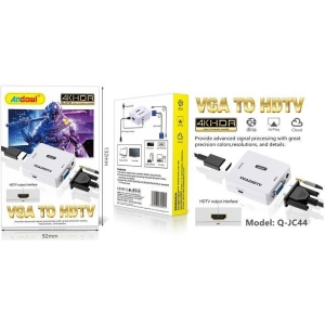 Andowl Αντάπτορας 3.5mm / VGA female - HDMI female Q-JC144 - VGA to HDTV