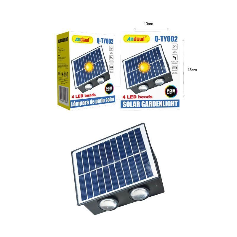 Andowl Επιτοίχιος Ηλιακός Προβολέας RGB με 4LED Q-TY002 - Solar Gardenlight Q-TY002 - Image 4