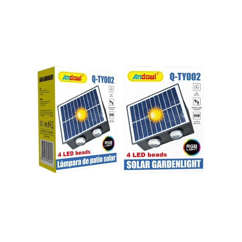 Andowl Επιτοίχιος Ηλιακός Προβολέας RGB με 4LED Q-TY002 - Solar Gardenlight Q-TY002 - Image 3