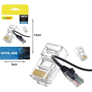 Alternative view of Andowl Ακροδέκτης Δικτύου Βύσματα male 100τμχ Q-RJ45 - Network Crystal Head