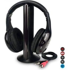 Alternative view of Andowl Ασύρματα Over Ear Ακουστικά Τηλεόρασης Μαύρα QY-2001 - 5in1 Wireless Earphone