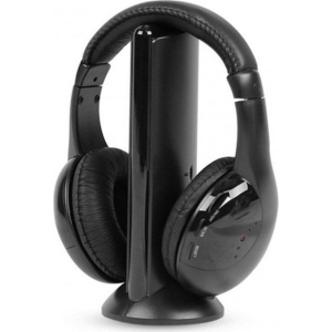 Andowl Ασύρματα Over Ear Ακουστικά Τηλεόρασης Μαύρα QY-2001 - 5in1 Wireless Earphone