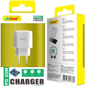 Andowl Φορτιστής Type-C 25W Q-PD6 - Fast Charger