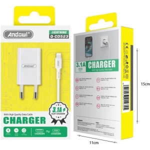 Alternative view of Andowl Φορτιστής με καλώδιο Lightning 1.5A Q-CD523 - Charger