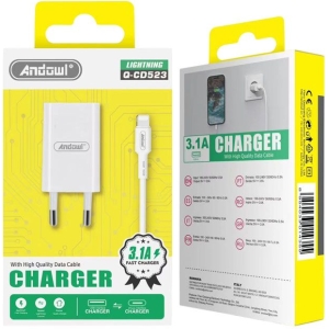 Andowl Φορτιστής με καλώδιο Lightning 1.5A Q-CD523 - Charger