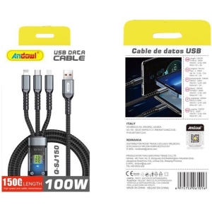 Andowl Καλώδιο Δεδομένων 4σε1 100W 150cm Q-SJ150 - Data Cable