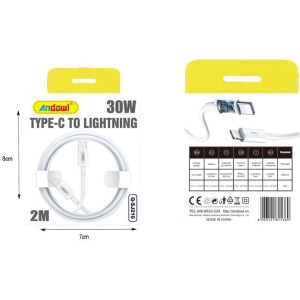 Alternative view of Andowl Καλώδιο φόρτισης USB 2 μέτρων Type-C σε Lightning 30W Q-SJ210- USB Data Cable