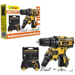 Andowl Ηλεκτρικό Τρυπάνι Μπαταρίας με 2 μπαταρίες και βαλιτσάκι μεταφοράς MR3701 - Electric Drill Set