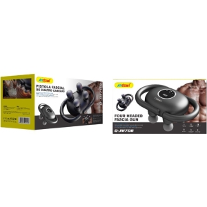Alternative view of Andowl Συσκευή μασάζ με 4 δονούμενες κεφαλές-σφαίρες Q-JM708 - Four Headed Fascial Gun