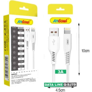 Alternative view of Andowl Καλώδιο φόρτισης USB σε Lightning 3A Q-SJ7D- USB Data Cable