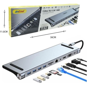 Andowl Q-HU990 USB-C Docking Station με HDMI 4K PD Ethernet