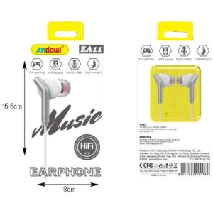 Alternative view of Andowl Ενσύρματα Ακουστικά με Σύνδεση Βύσμα AUX EA11 -  Earphone