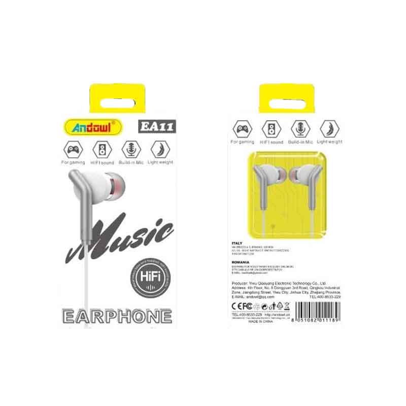 Andowl Ενσύρματα Ακουστικά με Σύνδεση Βύσμα AUX EA11 - Earphone