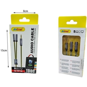 Alternative view of Andowl Καλώδιο Audio 3.5mm 3.5mm Αρσενικό Διπλό Θηλυκό Q-YP12 - Audio Cable