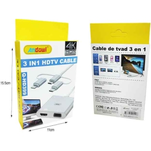Alternative view of Andowl HDTV Καλώδιο 3 σε 1 Q-HD399 - HDTV Cable