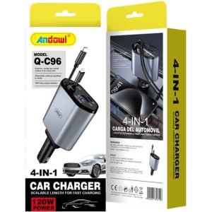 Andowl Φορτιστής αυτοκινήτου 4σε1 120W Q-C96 - Car charger