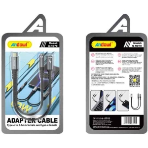 Andowl Αντάπτορας Καλώδιο Type-C σε 3.5mm Female και Type-C Female Q-HD78 - Adapter Cable