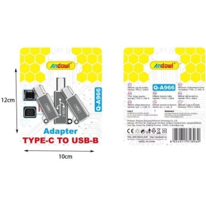 Alternative view of Andowl Προσαρμογέας Type-C σε USB-B Q-A966 - Adapter