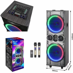 Alternative view of Φορητό ηχείο με 2 μικρόφωνα 12"*2 P.M.P.O. 30000W MT-1287 - Portable stage performance bluetooth trolley speaker