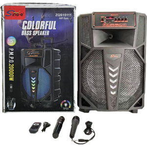 Φορητό ηχείο 5000mAh με μικρόφωνο & τηλεχειριστήριο 15" 40W ZQS15111 - Super bass wireless speaker