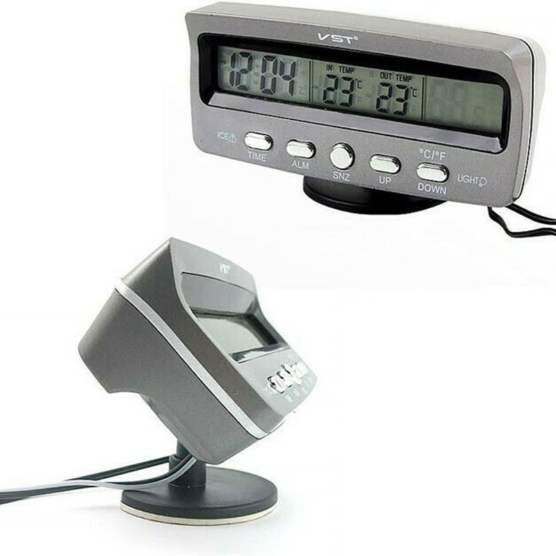 Ψηφιακό Βολτόμετρο / Θερμόμετρο / Ρολόι Αυτοκινήτου VST-7045V - Clock / Voltage Meter/ Thermometer - Image 2