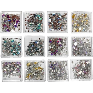 Διακοσμητικά νυχιών σε διάφορα σχέδια 12τμχ - Nail decorations 12pcs