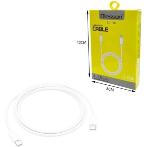 Alternative view of Olesson Καλώδιο Δεδομένων Type-C σε Type-C 1.5m 4.1A SD-156 - USB Data Cable