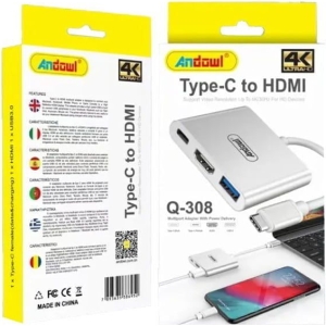 Andowl Type C σε HDMI Αντάπτορας με πολλές Θύρες Q-308 - Type C to HDMI