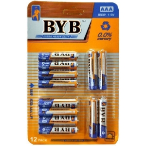 BYB AAA Μπαταρίες Mολύβδου-Άνθρακα 1.5V - Carbon battery