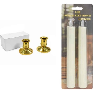 Σετ 2 Κεριών LED Ηλεκτρονικών Σπιράλ 19cm - LED Spiral Electronic Candles Set