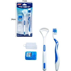 Οδοντόβουρτσα & Θήκη - Νήμα & Καθαριστής Γλώσσας - Oral care kit