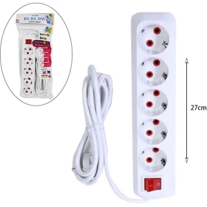 RURI.BW πολύμπριζο με 5 θύρες και διακόπτη 3Μ – 5 power socket