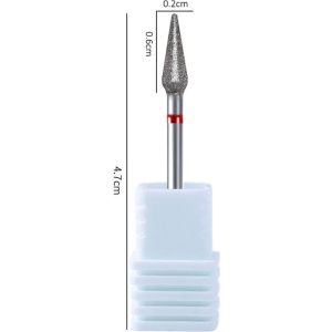 Φρεζάκι Τροχού Διαμαντόφρεζα Φλόγα Κόκκινο #17 - Carbide nail drill bit