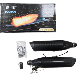 Διακοσμητικό Τελικό Εξάτμισης με Εφέ Φλόγας και Τηλεχειριστήριο - Decorative Exhaust with Flame Effect and Remote Control